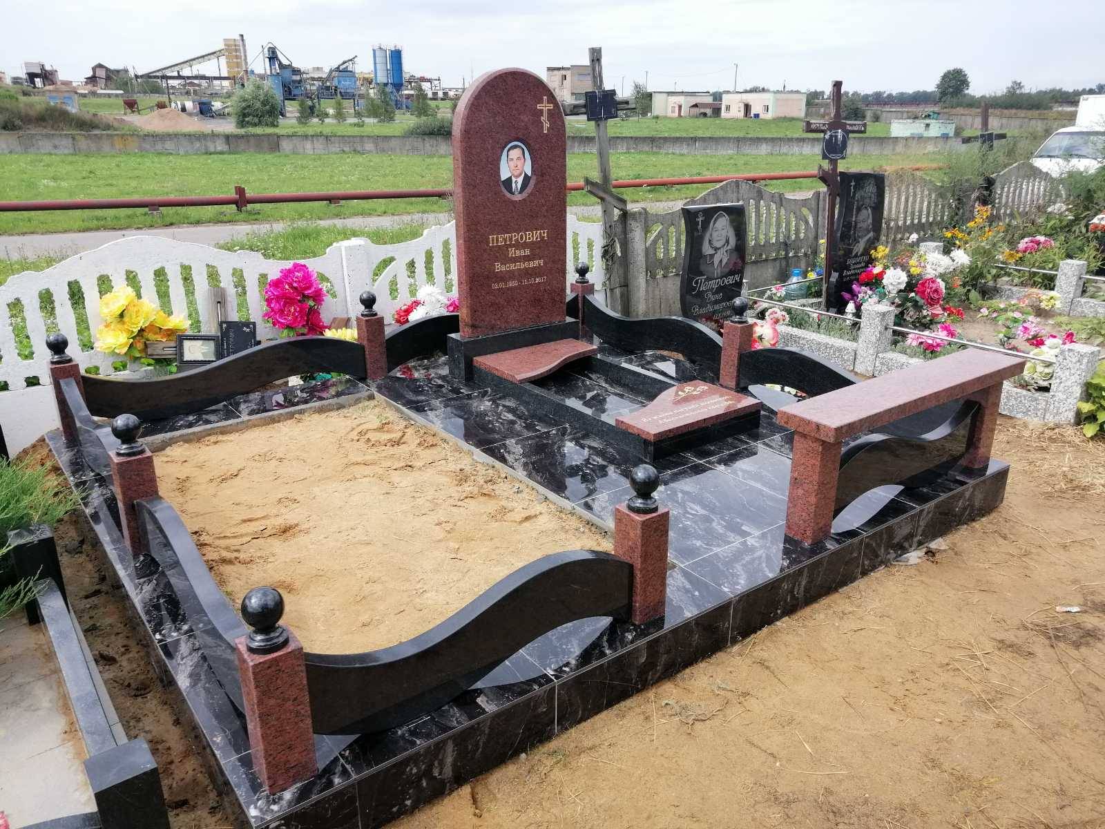 Благоустройство места захоронения на фундамент